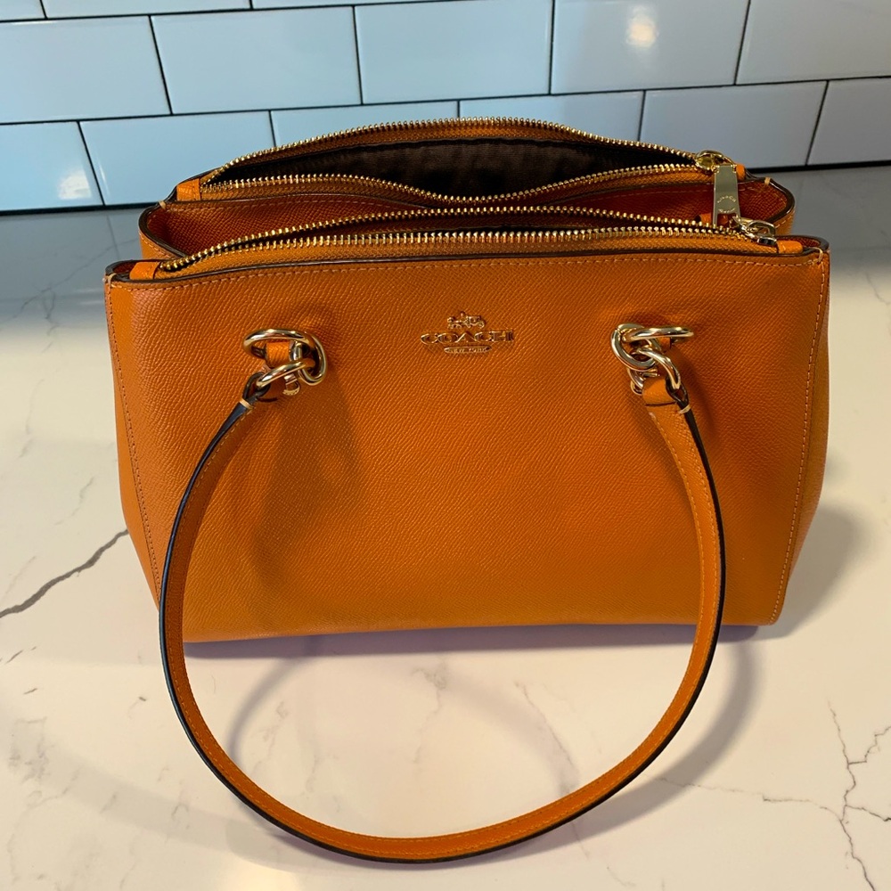 Coach Orange Leather Handbag